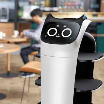 BellaBot Schattige Pratende Robot Restaurant Klanten Eten Bezorgen