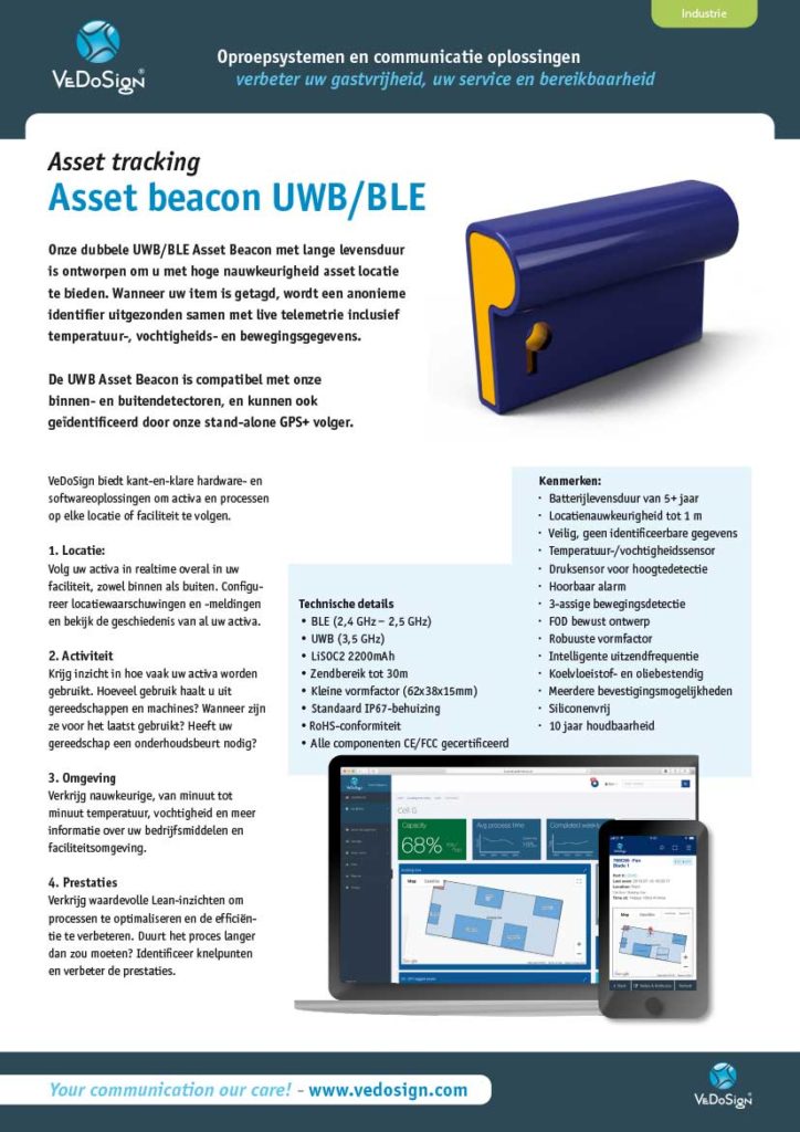 Brochure Asset Tracking Asset Beacon UWB BLE VeDoSign