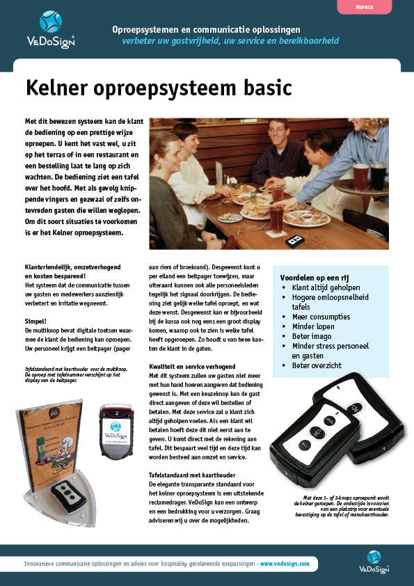 Brochure Kelner Oproepsysteem Basic