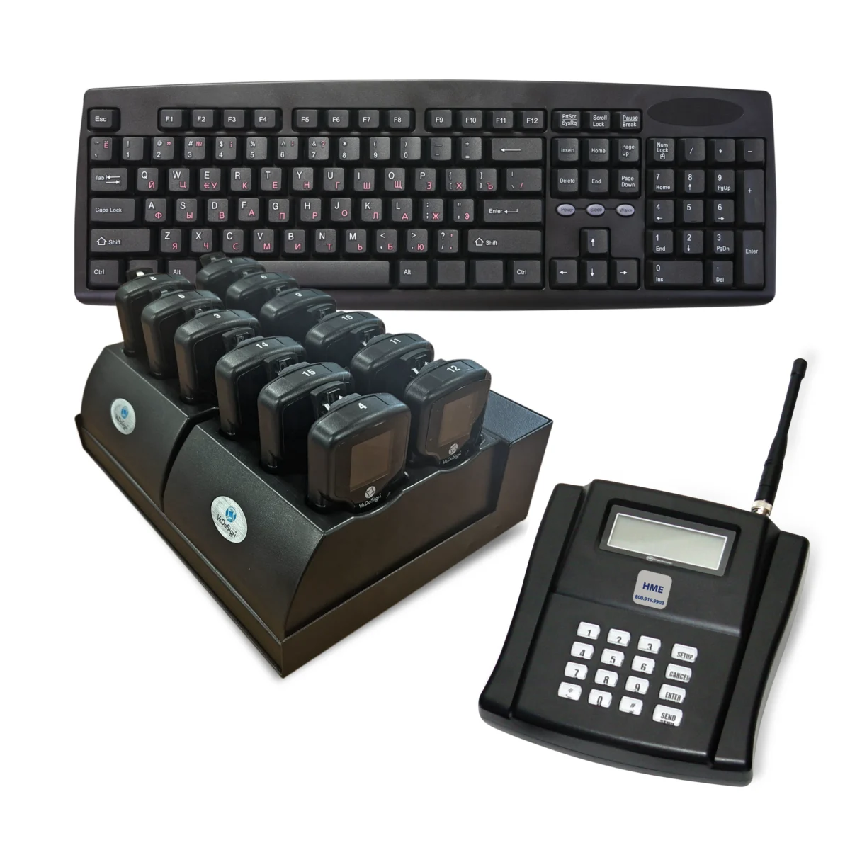 Compleet SmartCall Systeem Met 12 SmartCall Colour Belt Pagers