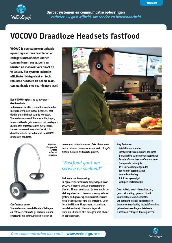 Flyer-VOCOVO-draadloze-headset-fastfood