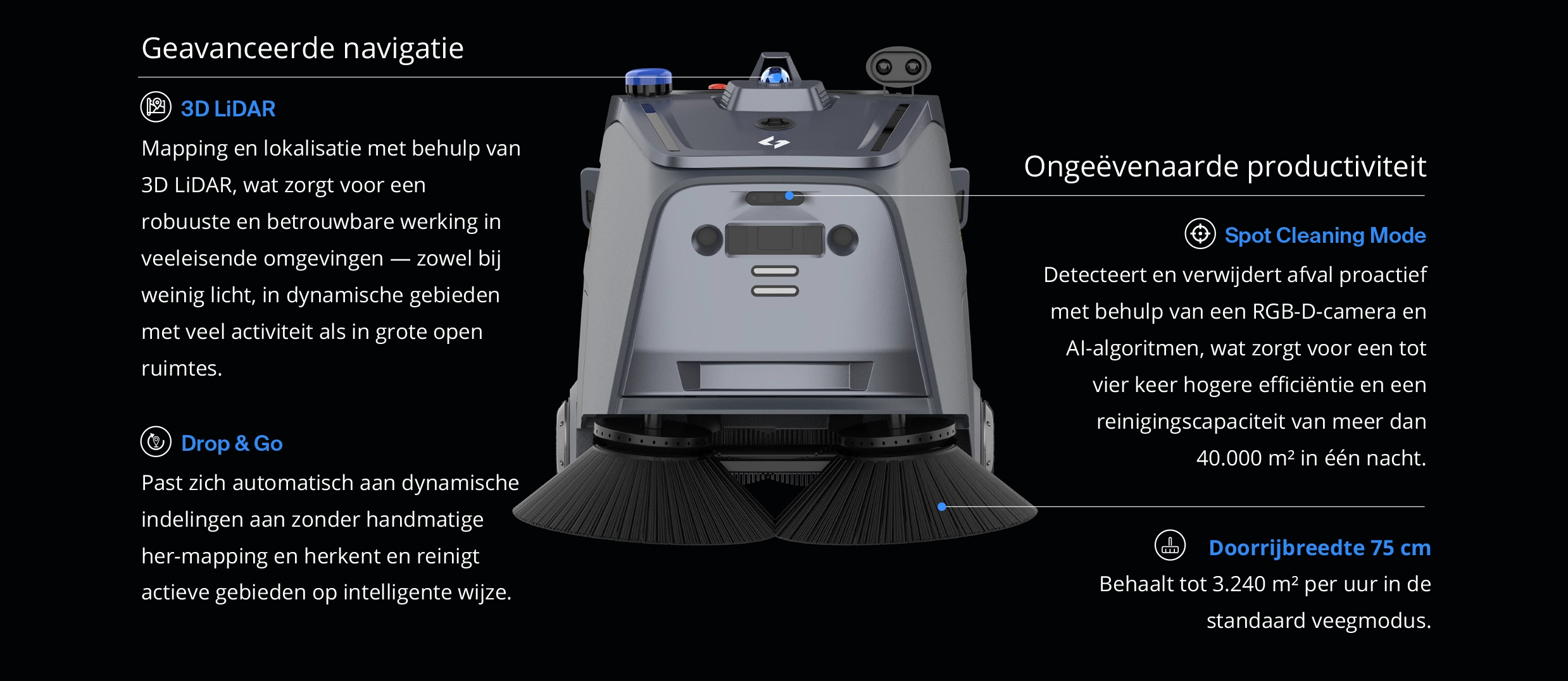 Gausium Beetle – Ongeëvenaarde Productiviteit Specificaties