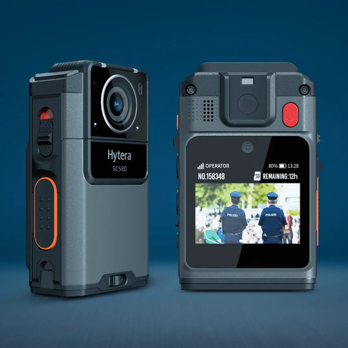 Hytera VM580D Bodycam Bluetooth, GPS, WiFi En 4G Voor En Achter