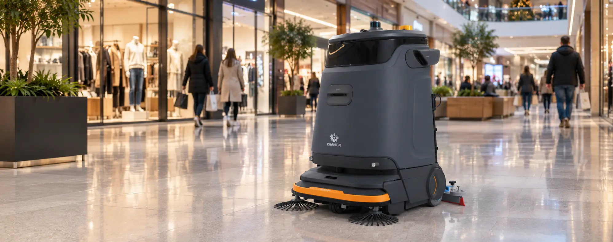 Keenon C55 2 In 1 Schoonmaakrobot Autonome Schoonmaakrobot In Modern Winkelcentrum