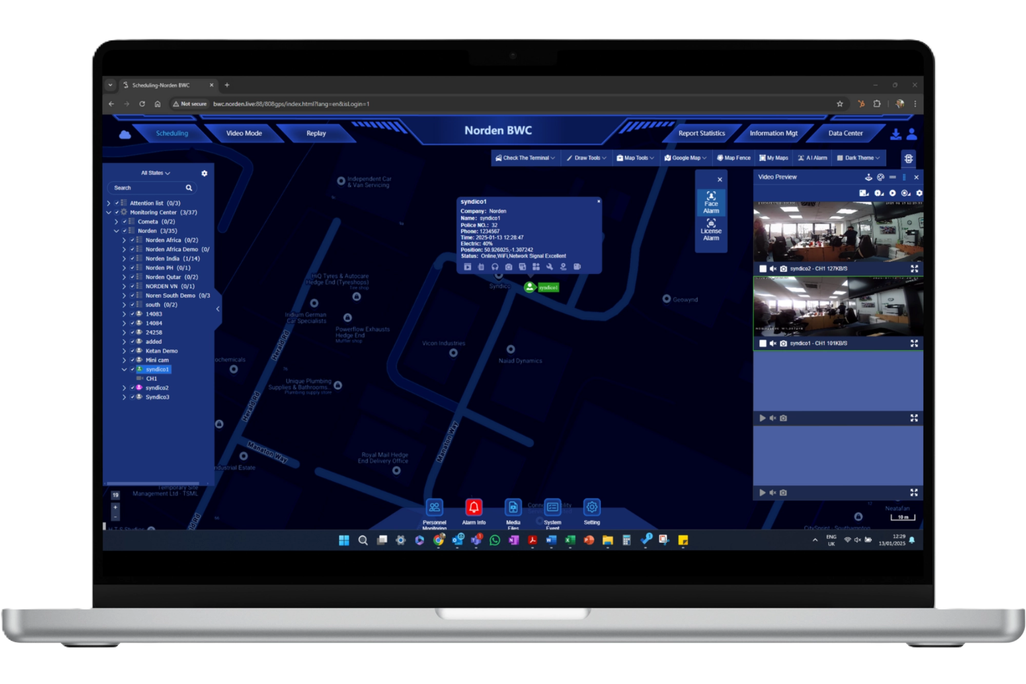 Norden Bodycam Command Centre Tr