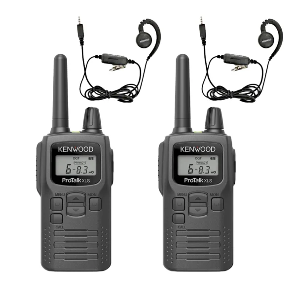 Set Van Twee Kenwood PKT 300 Portofoon Compact Vergunningsvrij Met Oortjes